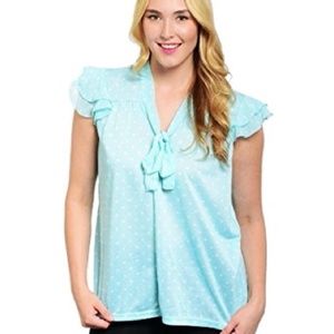 • {Leval Eight} Sheer Blue Frilly Top